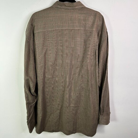 Scott Barber Men's Brown Button Down Long Sleeve Collared Shirt Size XL - Picture 6 of 6